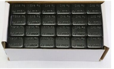 Black Steel 1/2 oz  Adhesive Stickon Weights 3/4" wide 3 oz. Strips, 52 Strips/Box- 312 Pieces