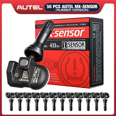 50 Pack Autel MX-1 Tpms Sensors:PRESS-IN RUBBER VALVE STEM