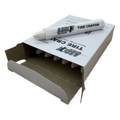 Ascot 459-00257 White Tire Crayons, Box/12